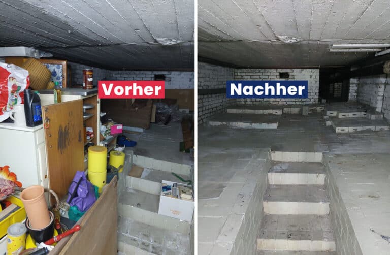 Vorher und nachher einer Haushaltsauflösung in Hamburg-Altona